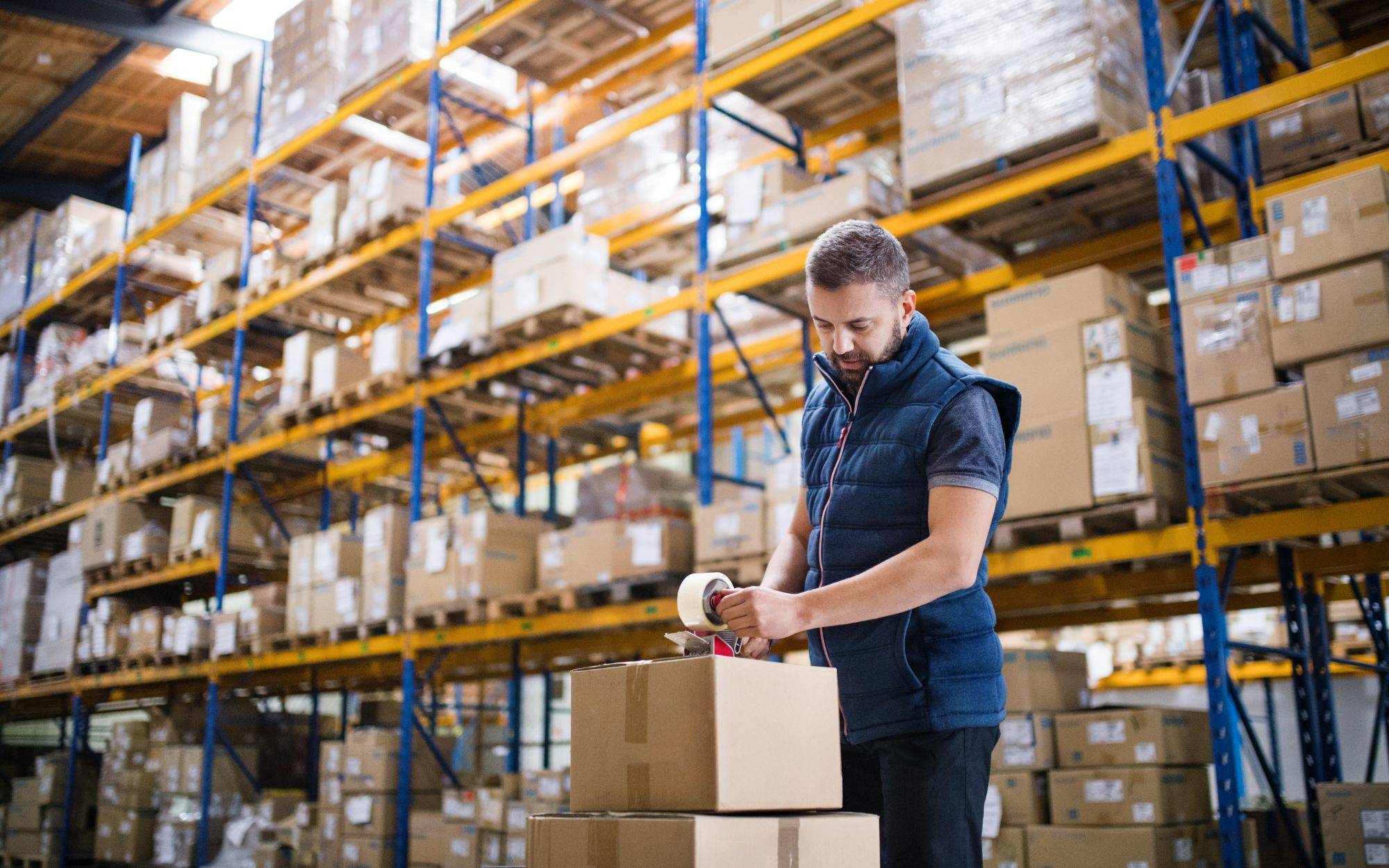 Warehouse Worker Sealing